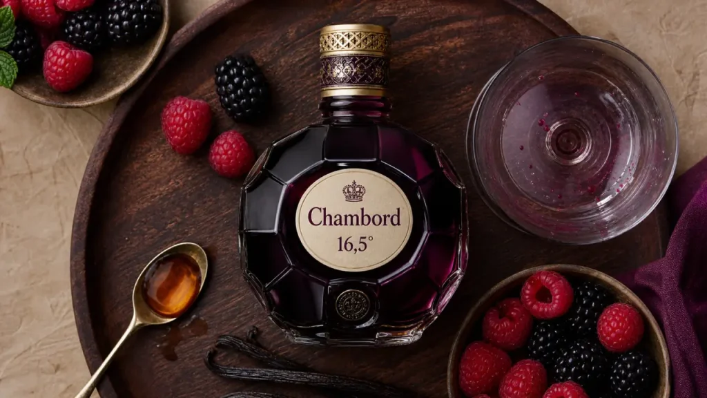 Chambord alcool : liqueur de framboise à 16,5° et signature royale française