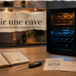 Cave a vin klarstein noire dans une cuisine moderne, vue intérieure.