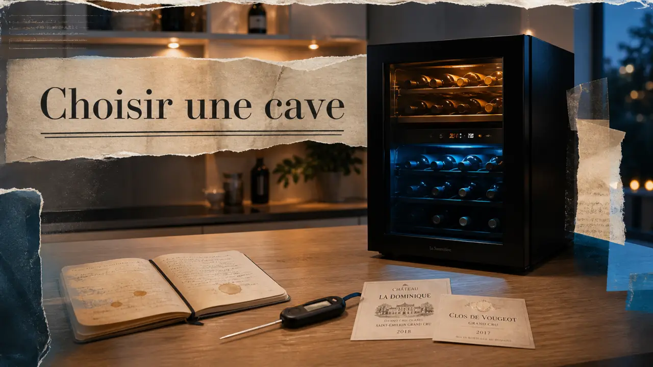 Cave a vin klarstein noire dans une cuisine moderne, vue intérieure.