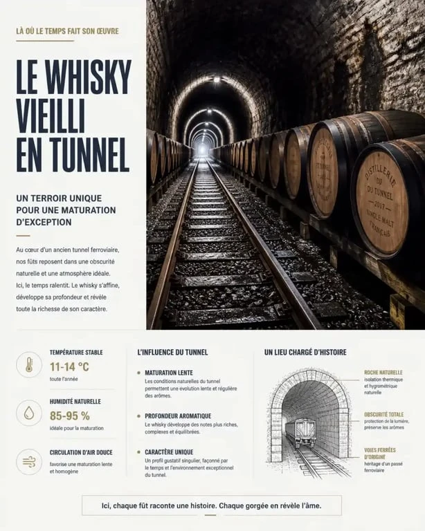 Tunnel ferroviaire de maturation du whisky Togouchi Premium