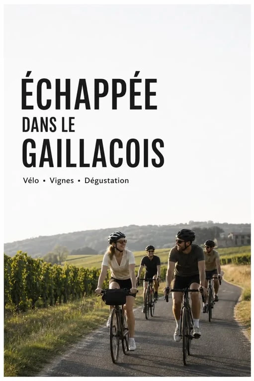 Vélo Vin Copains Gaillac : groupe d’amis à vélo dans les vignes de Gaillac