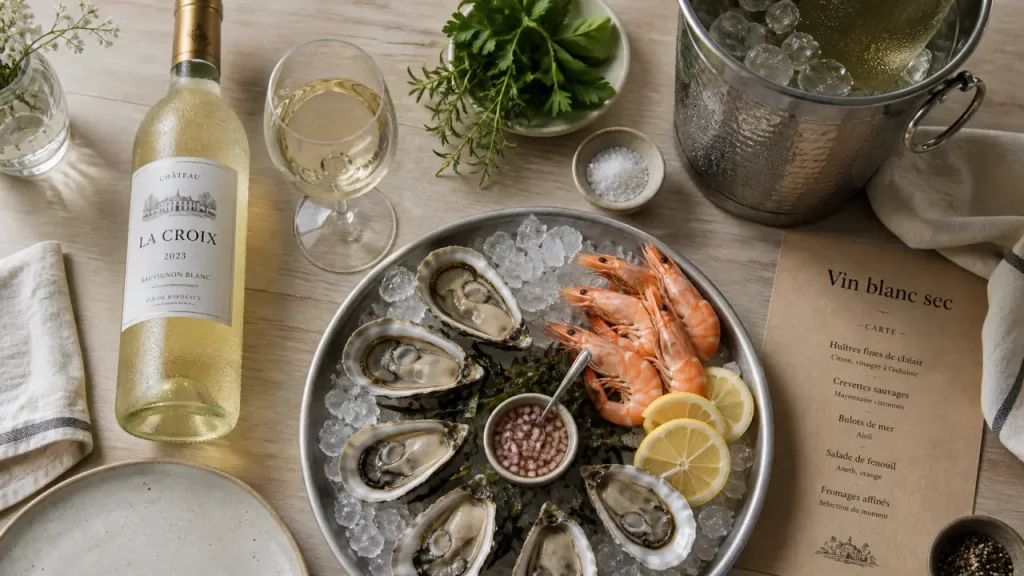 Vin blanc pour fruits de mer : sec pour l’iode, plus rond pour la crème