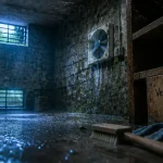 Cave humide ventilation : extracteur d’air mural en action