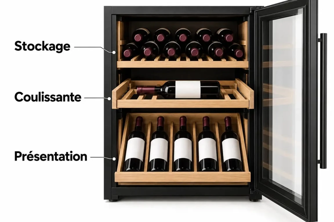 Clayette pour cave à vin : différences entre modèles de stockage, coulissant et présentation