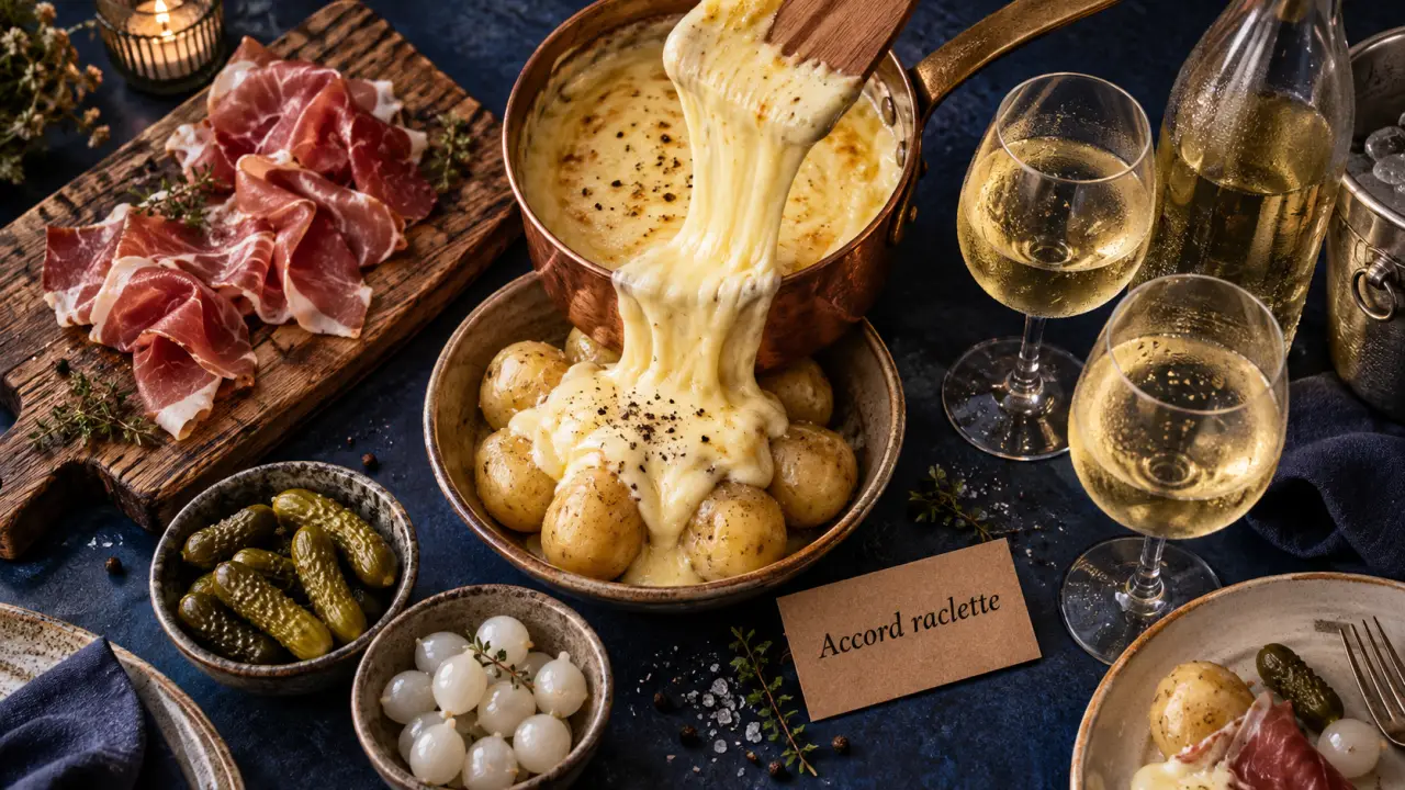 Que boire avec une raclette : vin blanc sec avec raclette et jambon cru