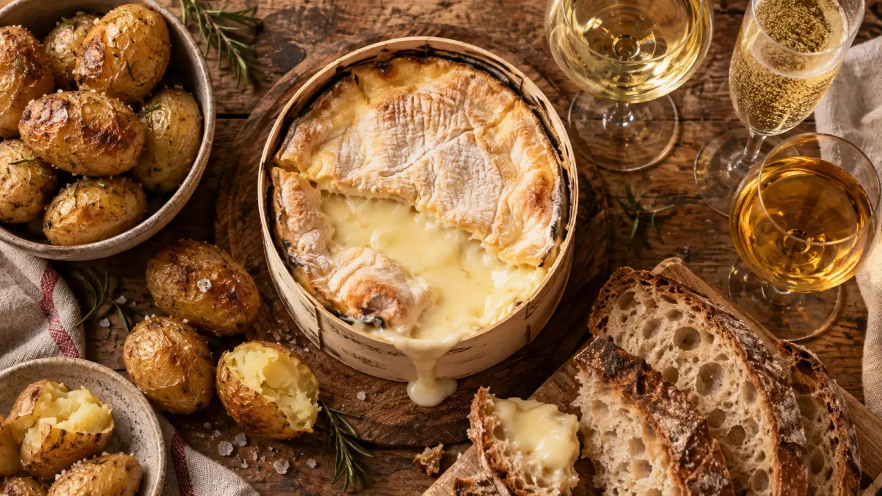 Quel vin avec mont d’or au four : Vin Jaune et crémant en verres