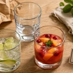 Verre pour punch : 20 cl, 32 cl et ti’punch sur table bois