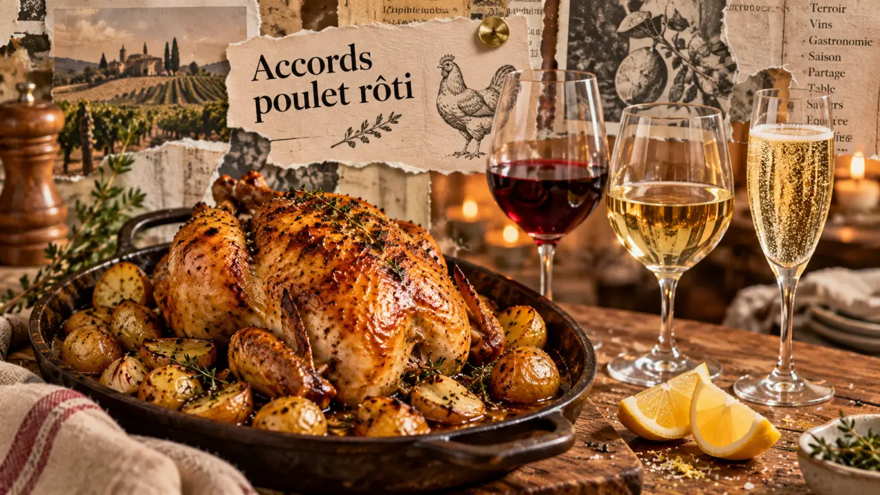 Que boire avec un poulet roti : vin rouge, vin blanc ou cidre brut à table avec poulet rôti