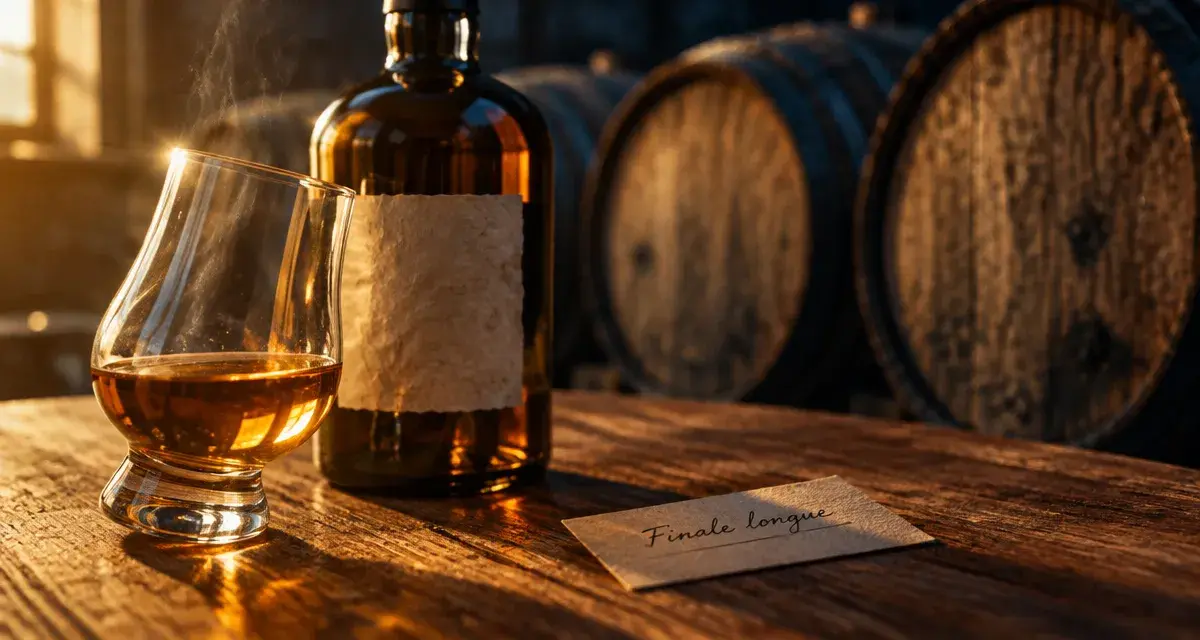 Tres bon whisky : dégustation ambre, tourbe et sherry sur table en chêne